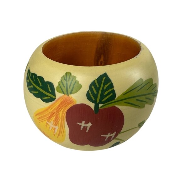 KEMP & BEATLEY Hand Painted Wood Napkin Rings French Provincial Apple Grape *12* - Picture 10 of 10